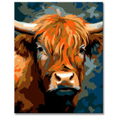 Highland Cattle in Picasso Style Painting by Numbers